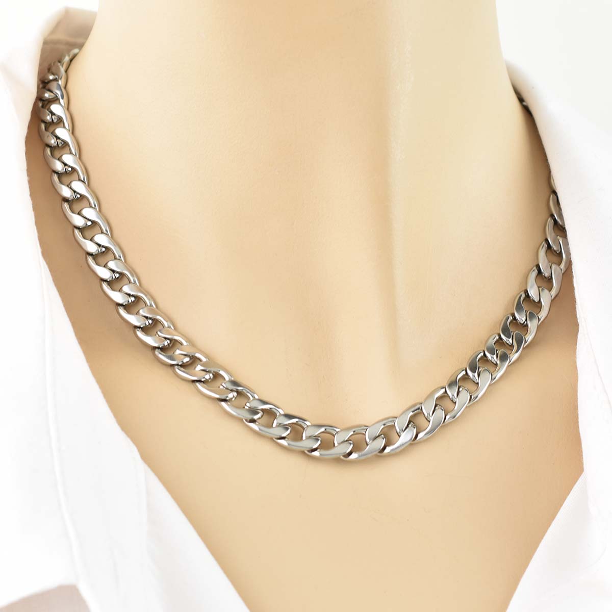 Gurmet Chain Silver 9MM Αλυσίδα λαιμού από ανοξείδωτο ατσάλι 316L
